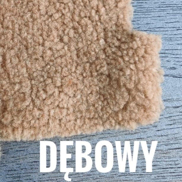 BARANEK TEDDY DZIANINA FUTERKOWA WEŁNA MERINO - DĘBOWY