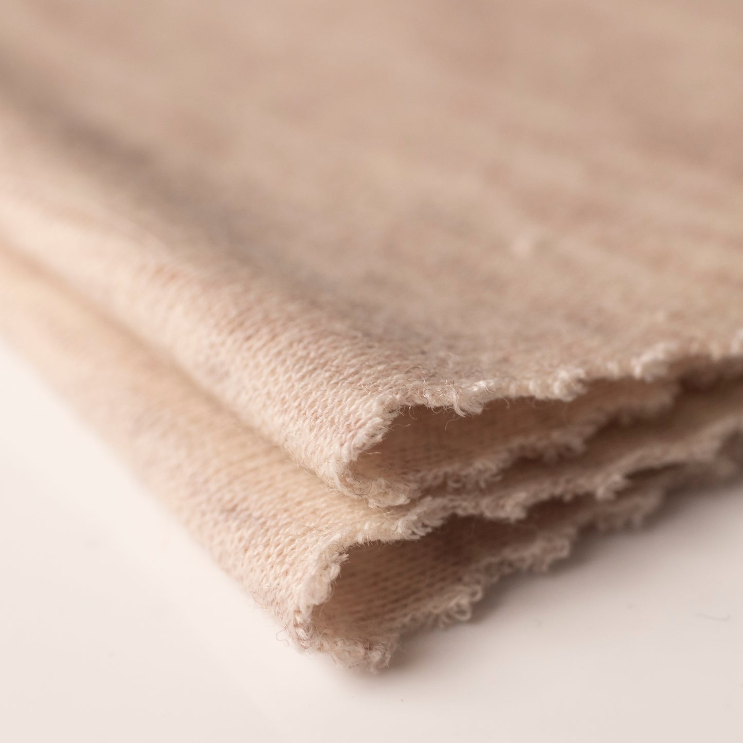 DZIANINA ŚCIĄGACZ 100% WEŁNA MERINO INTERLOCK - LIGHT BEIGE