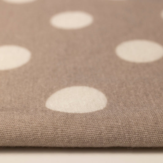 100% MERINO INTERLOCK DRUK BEŻOWE GROCHY