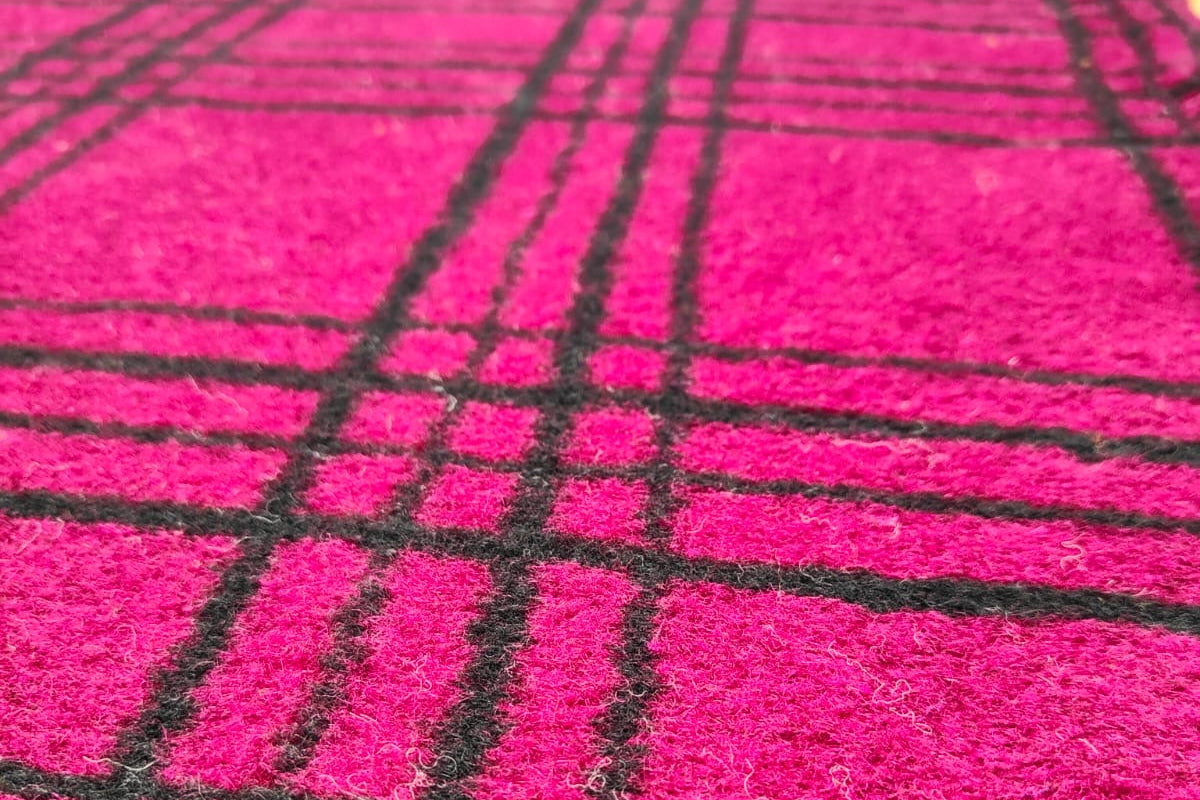 DZIANINA FUTERKOWA WEŁNA MERINO - KRATA RÓŻOWA - limitowana!