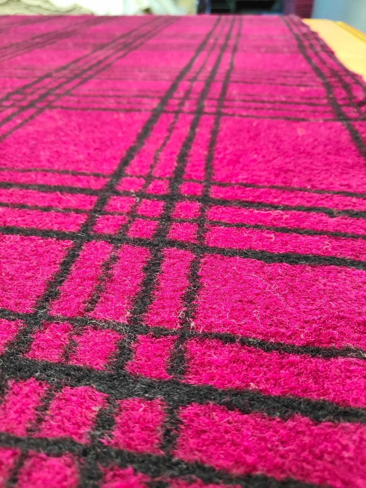 DZIANINA FUTERKOWA WEŁNA MERINO - KRATA RÓŻOWA - limitowana!