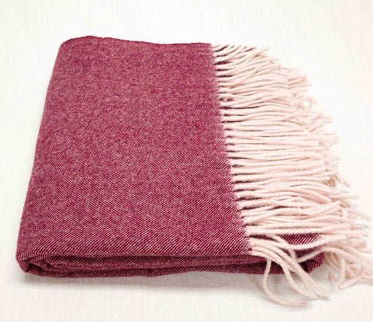 KOC 200x140cm / 100% WEŁNA MERINO ULTRAFINE - burgundy