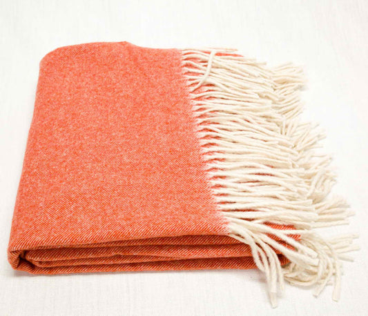 KOC 200x140cm / 100% WEŁNA MERINO ULTRAFINE - dark rust