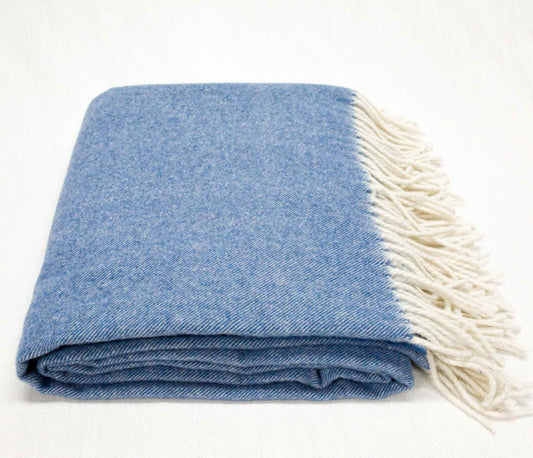 KOC 200x140cm / 100% WEŁNA MERINO ULTRAFINE - blue