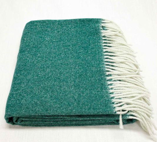 KOC 200x140cm / 100% WEŁNA MERINO ULTRAFINE - pine green