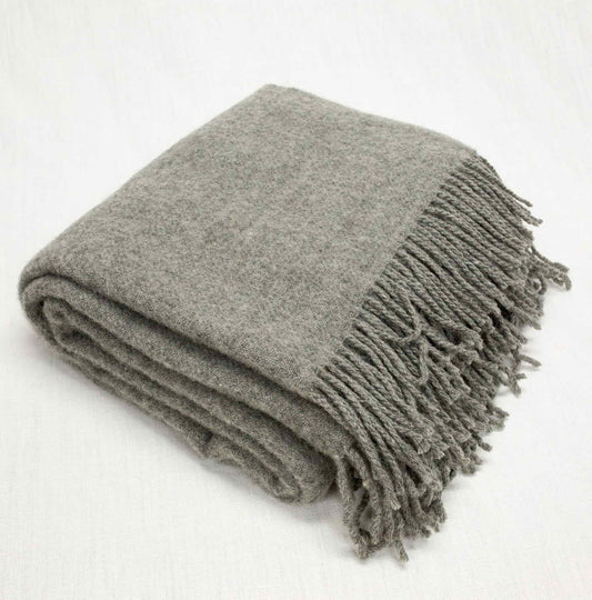 KOC 200x140cm / 100% WEŁNA MERINO - grey melange
