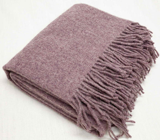 KOC 200x140cm / 100% WEŁNA MERINO - lilac melange