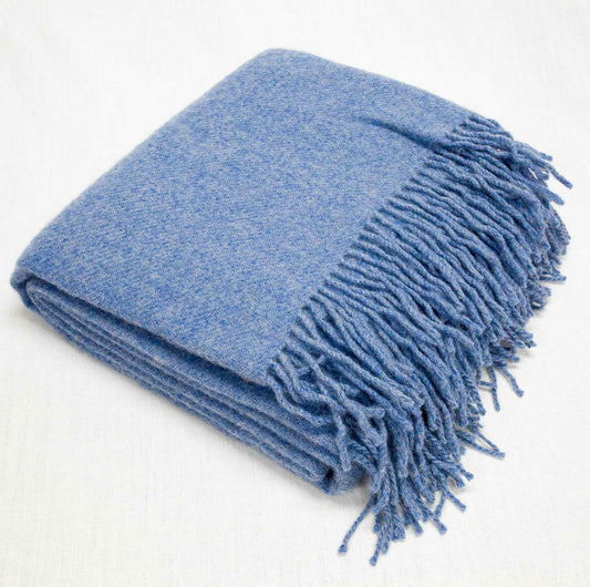 KOC 200x140cm / 100% WEŁNA MERINO - sky blue melange