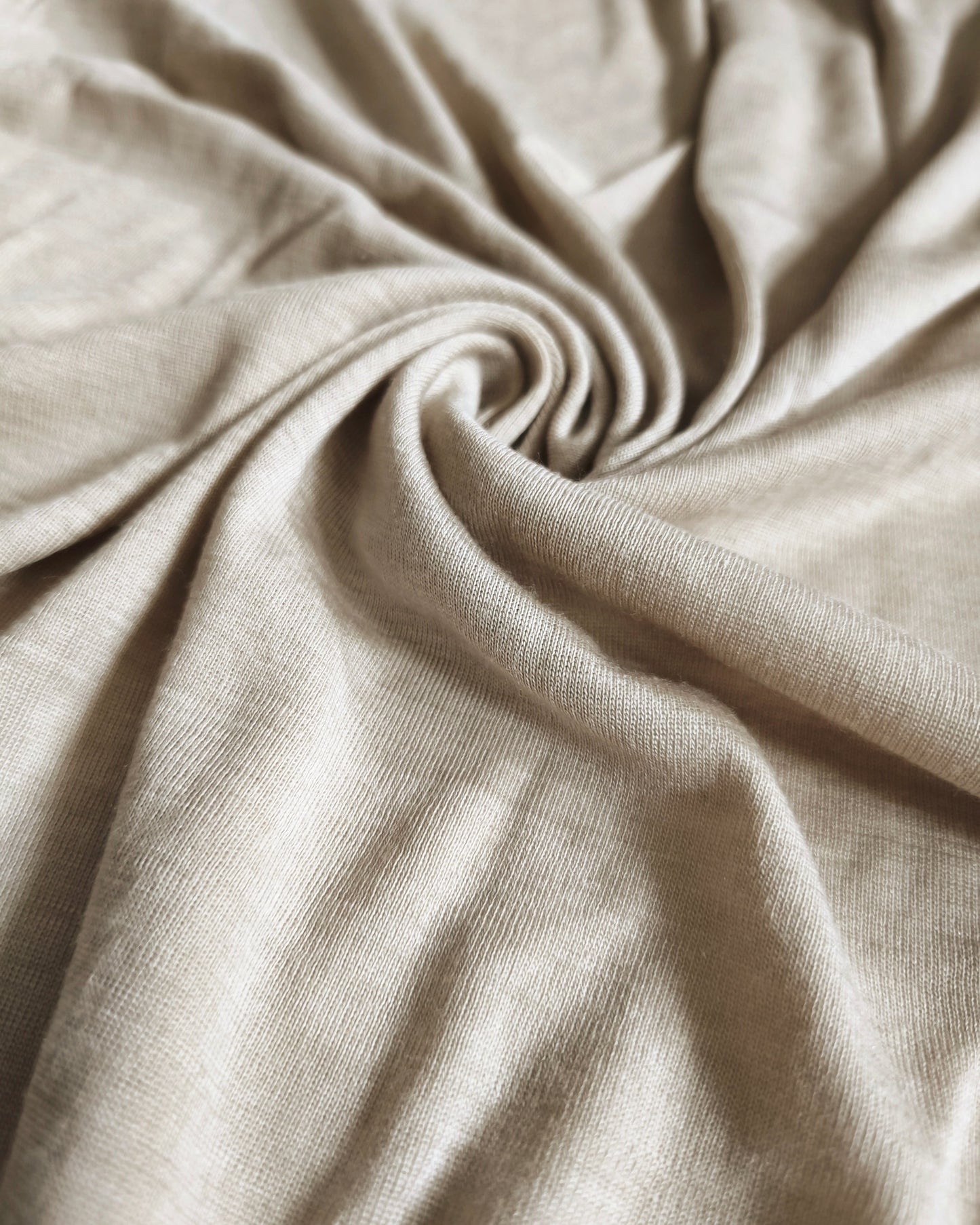 70% MERINO 30% JEDWAB - RIB - TAUPE