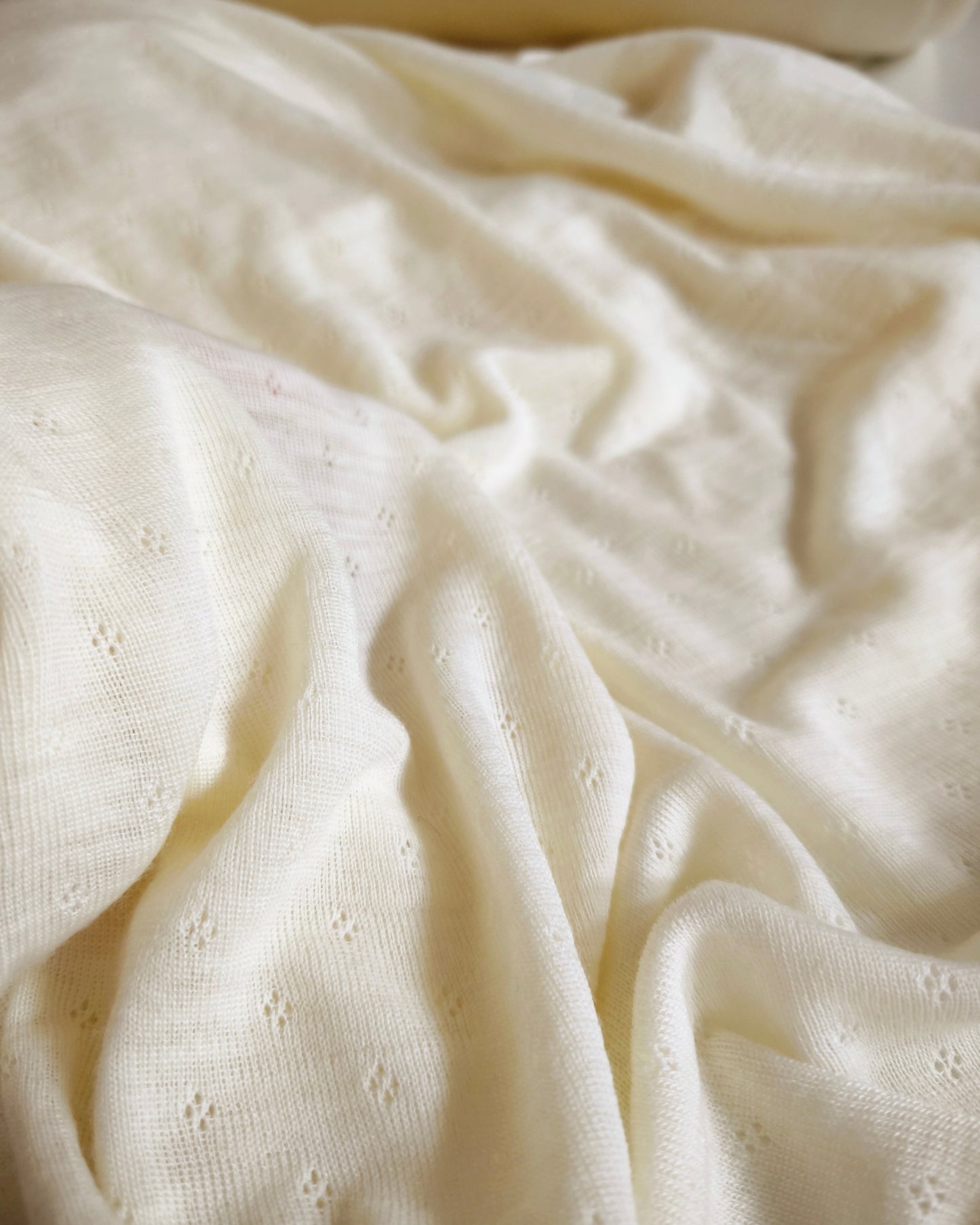 AŻUR RIB GOTS 100% MERINO  - ŚMIETANKA - nowość