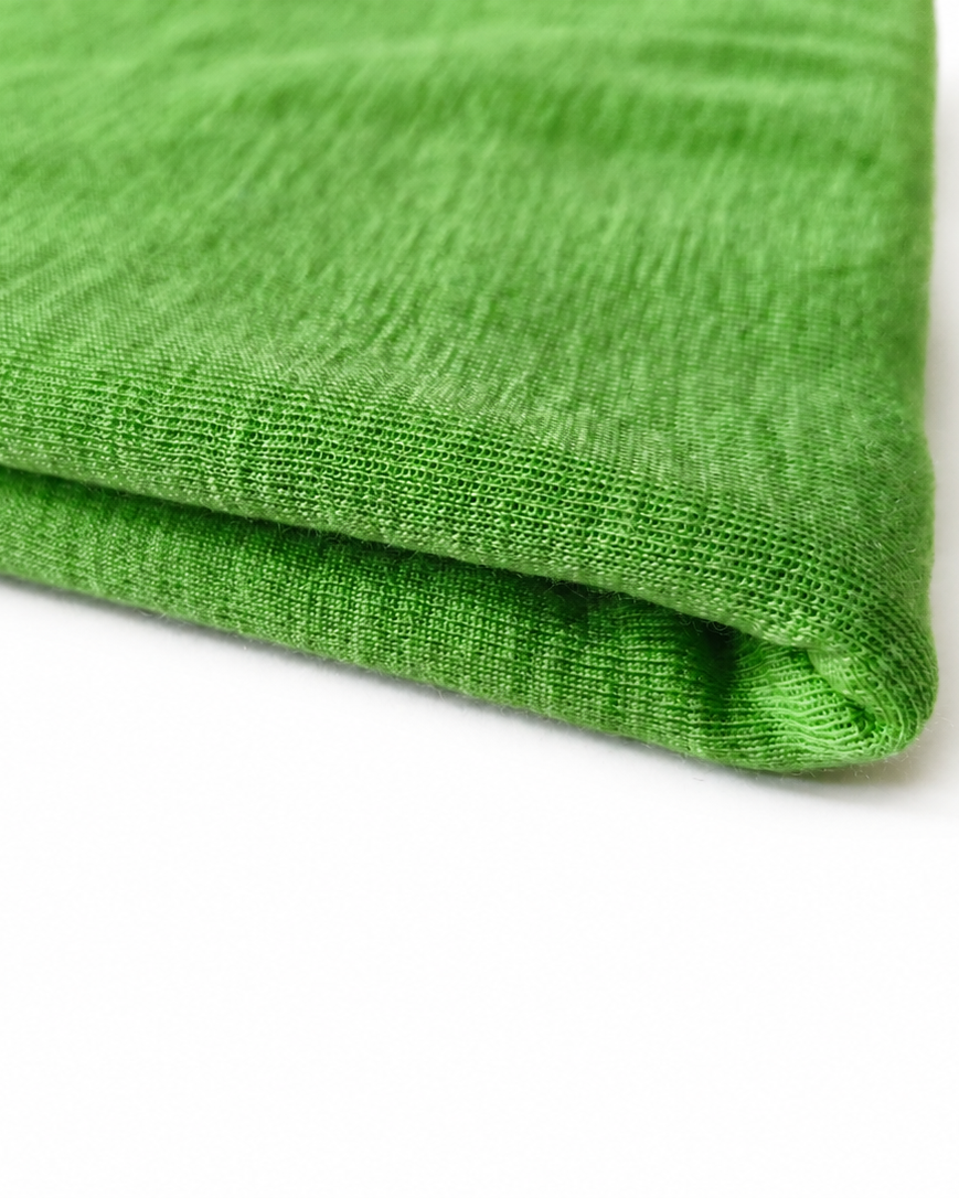 100% MERINO DZIANINA RIB METRAŻ 180 GSM JASNA ZIELEŃ