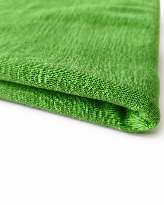 100% MERINO DZIANINA RIB METRAŻ 180 GSM JASNA ZIELEŃ