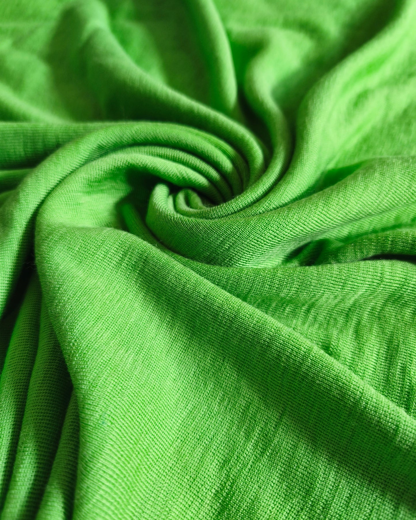 100% MERINO DZIANINA RIB METRAŻ 180 GSM JASNA ZIELEŃ