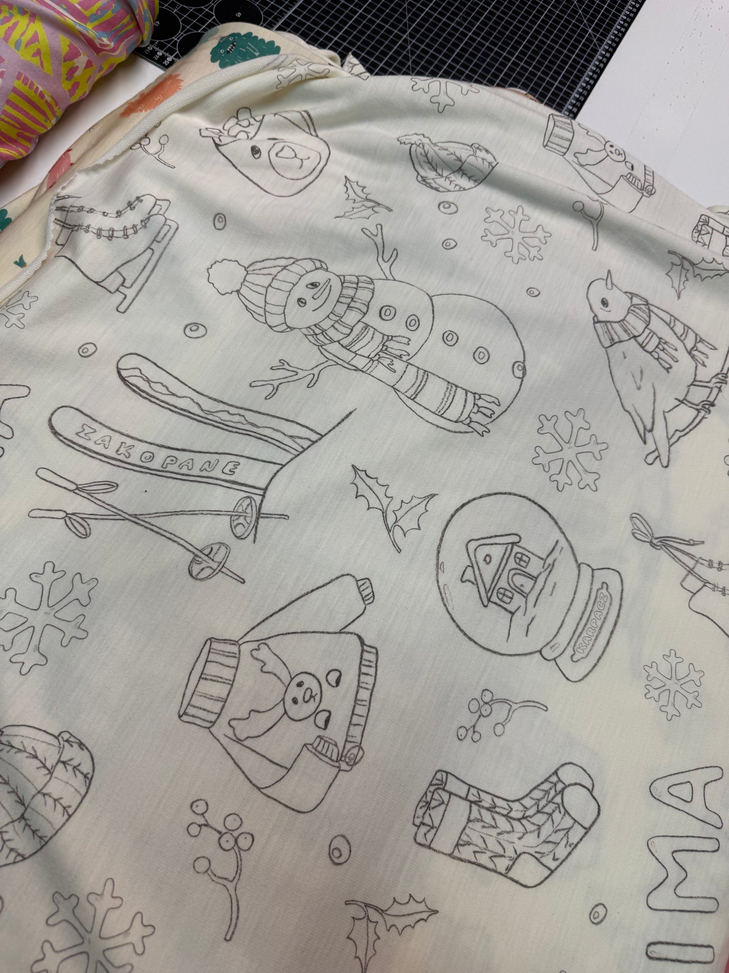 DRESÓWKA PĘTELKA DRUKOWANA 100% merino 200 gsm - ZIMA