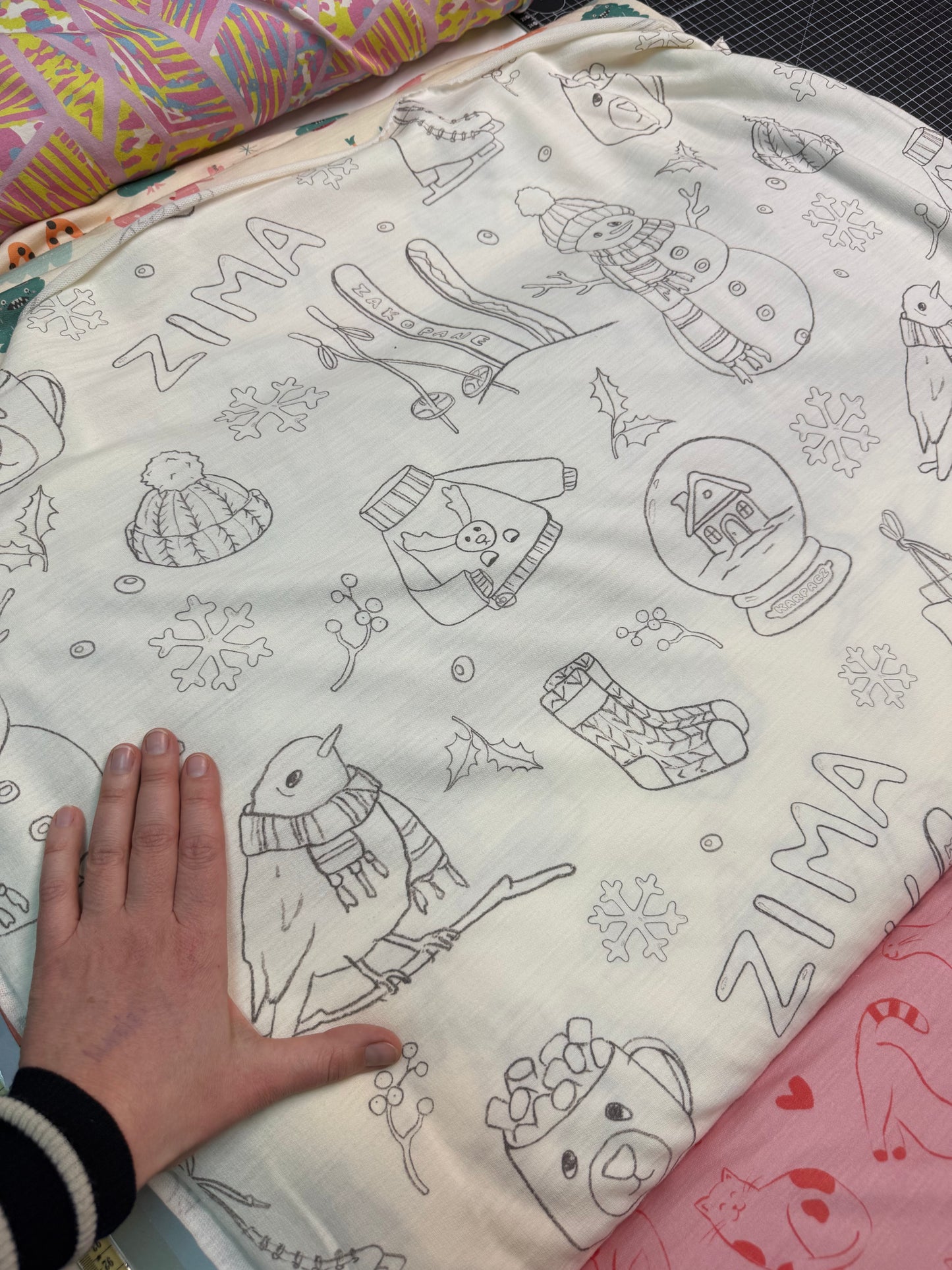 DRESÓWKA PĘTELKA DRUKOWANA 100% merino 200 gsm - ZIMA