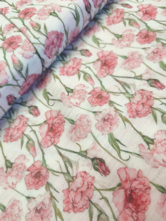 RIB DRUKOWANY 100% WEŁNA MERINO - GOŹDZIK KLASYK - nowość!