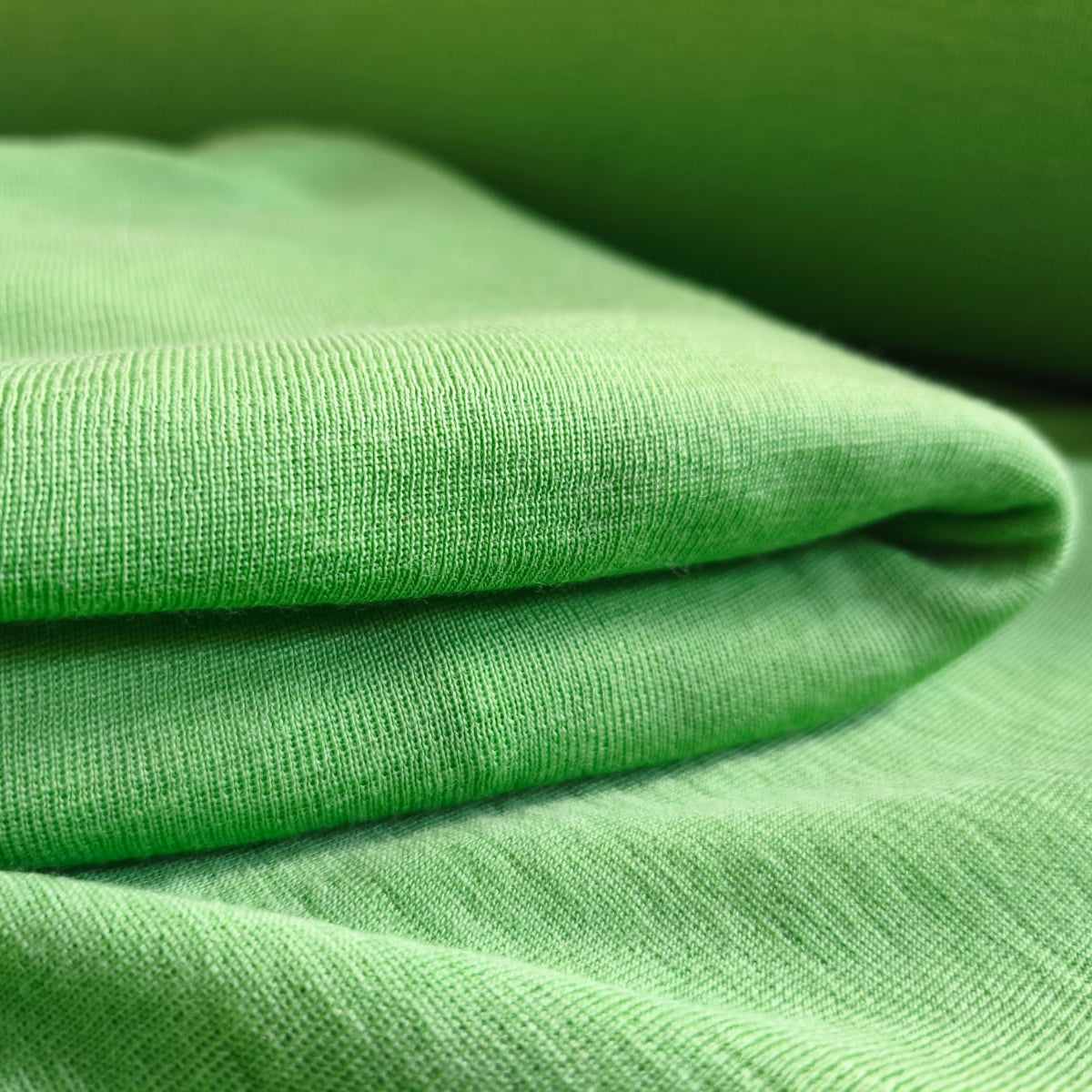 100% MERINO DZIANINA RIB METRAŻ 180 GSM JASNA ZIELEŃ - nowość