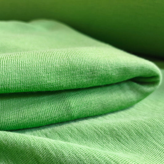 100% MERINO DZIANINA RIB METRAŻ 180 GSM JASNA ZIELEŃ - nowość