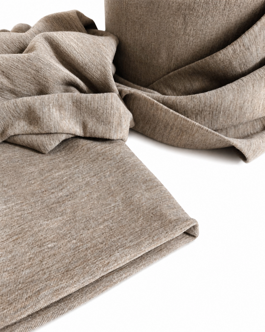 ŚCIĄGACZ RIB 1:1 MERINO GOTS 440 gsm - BEIGE MELIERT 100