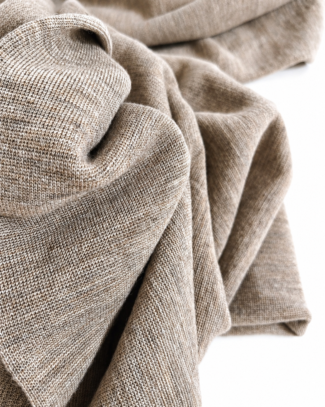 ŚCIĄGACZ RIB 1:1 MERINO GOTS 440 gsm - BEIGE MELIERT 100