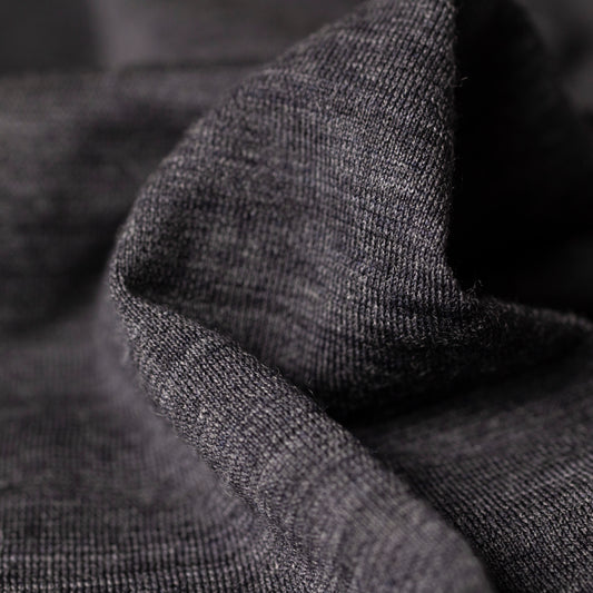 SINGLE JERSEY SOFT 100% MERINO GOTS - CZARNY MELANŻ - nowość