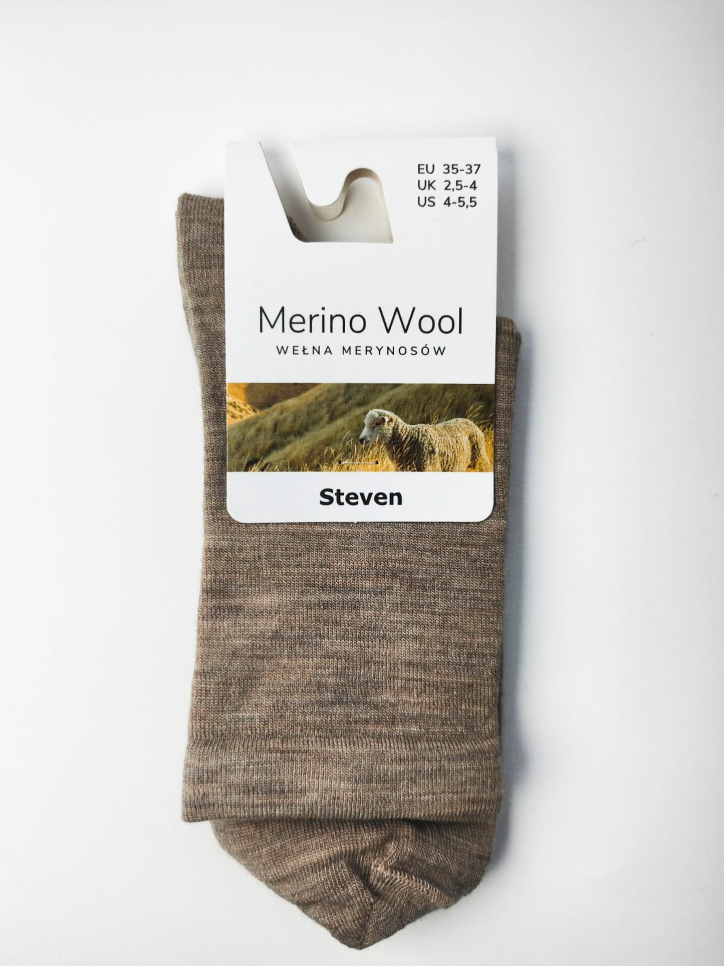 Skarpety z wełny merynosów 35/37 melanż beż