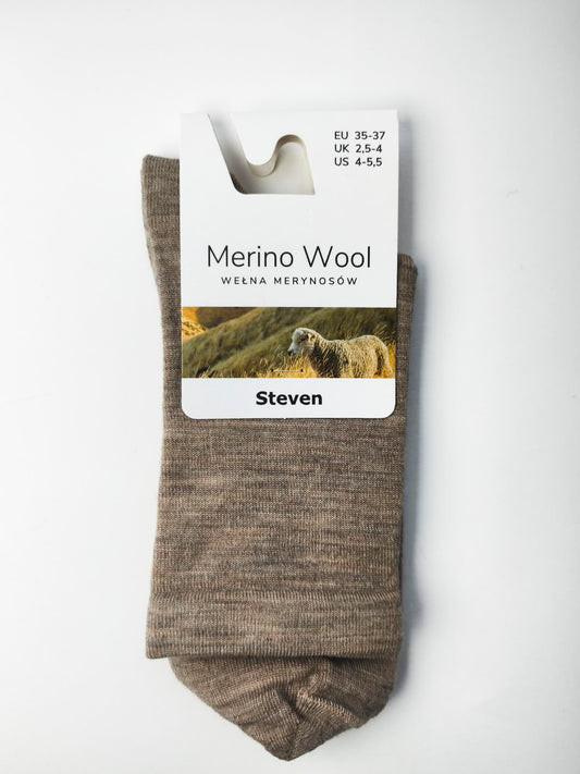 Skarpety z wełny merynosów 35/37 melanż beż