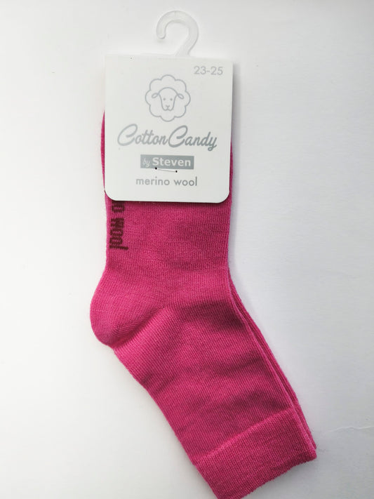 Skarpety z wełny merynosów dziecięce 23/25 różowe