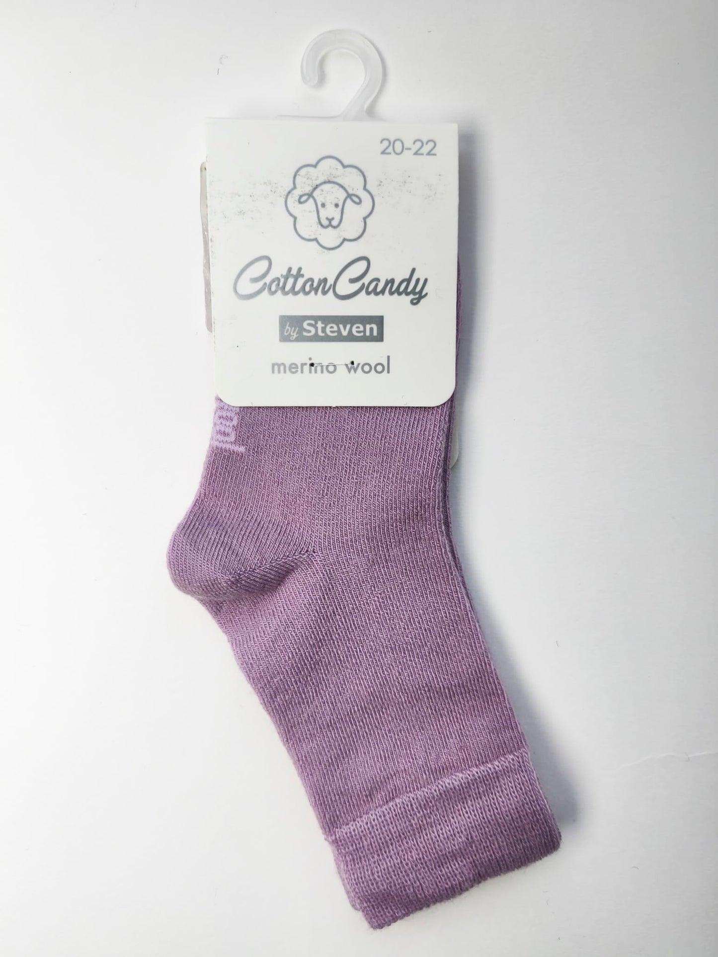 Skarpety z wełny merynosów dziecięce 20/22 lawendowe