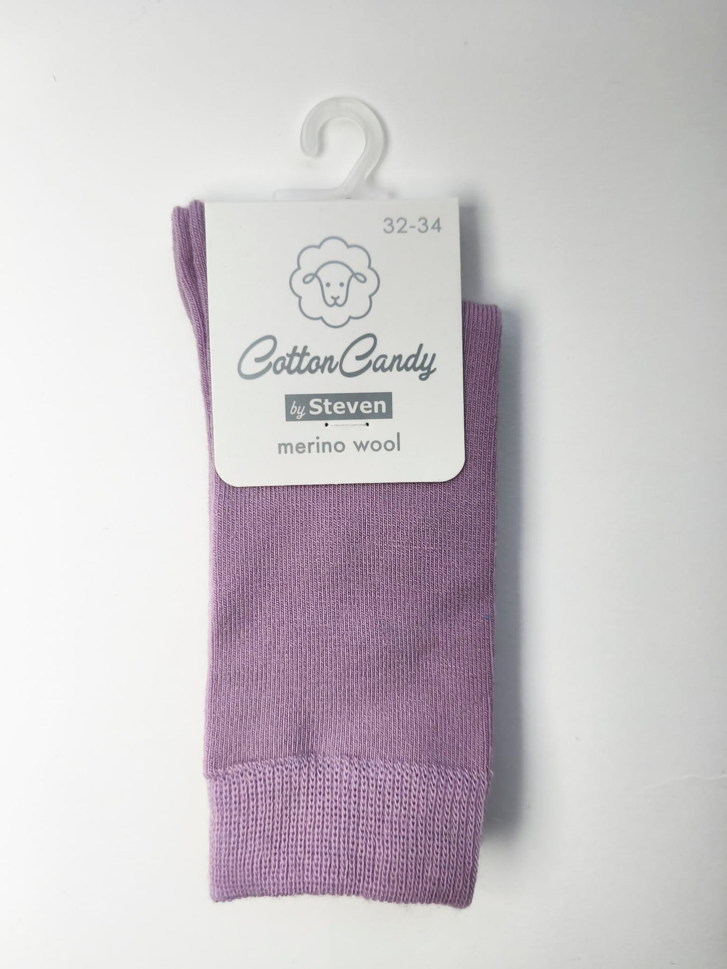 Skarpety z wełny merynosów dziecięce 32/34 lawendowe