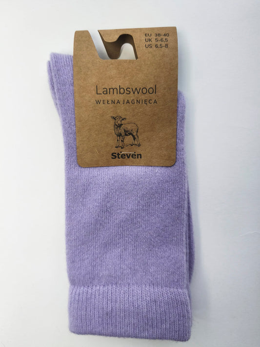Skarpety z wełny jagnięcej 38/40 fioletowe