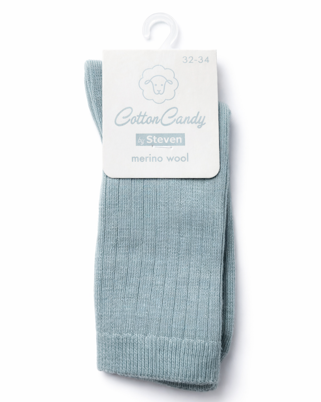 Children's merino wool socks striped 32/34 light gray