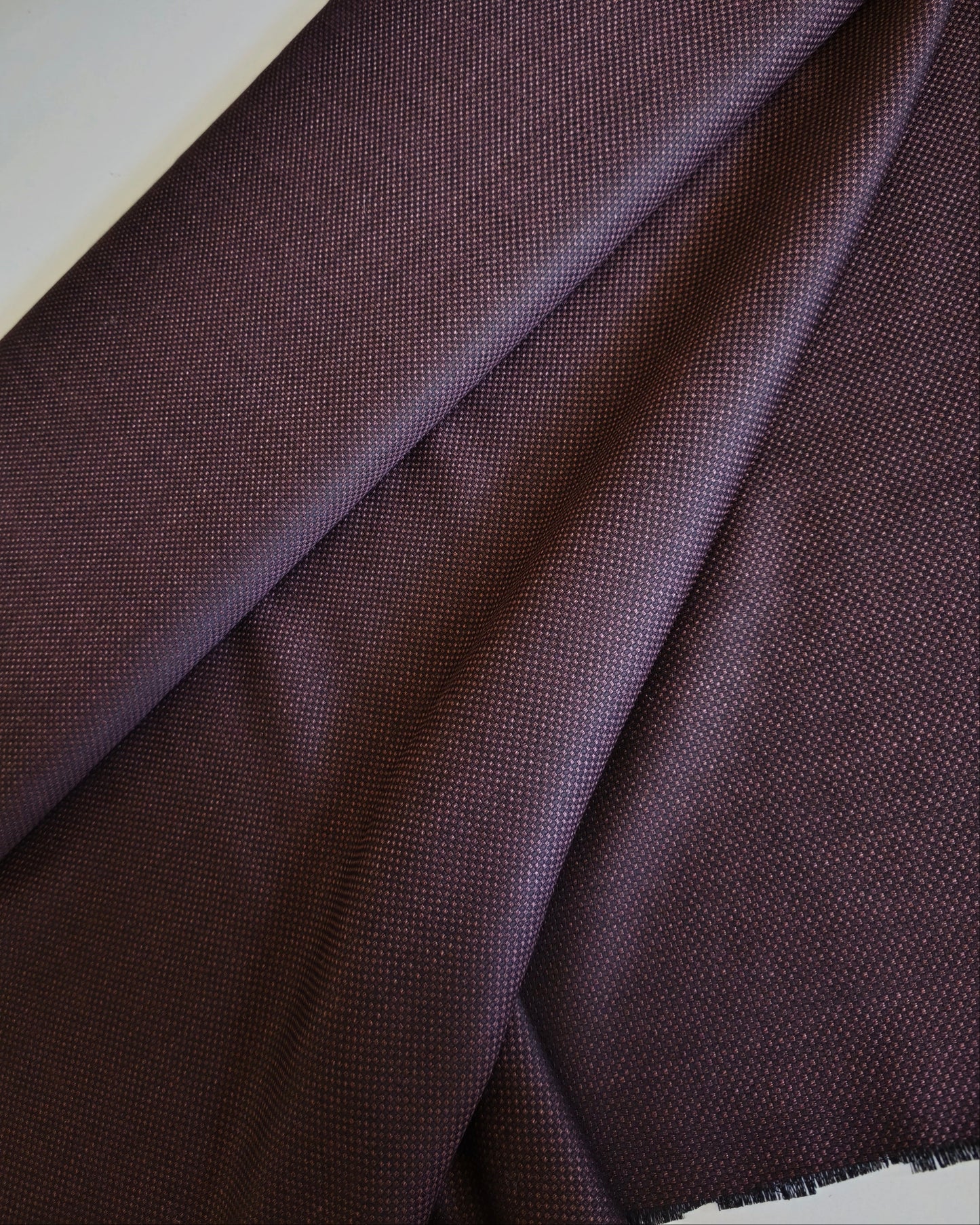 WOOL FABRIC BURGUNDY/BLACK - 627