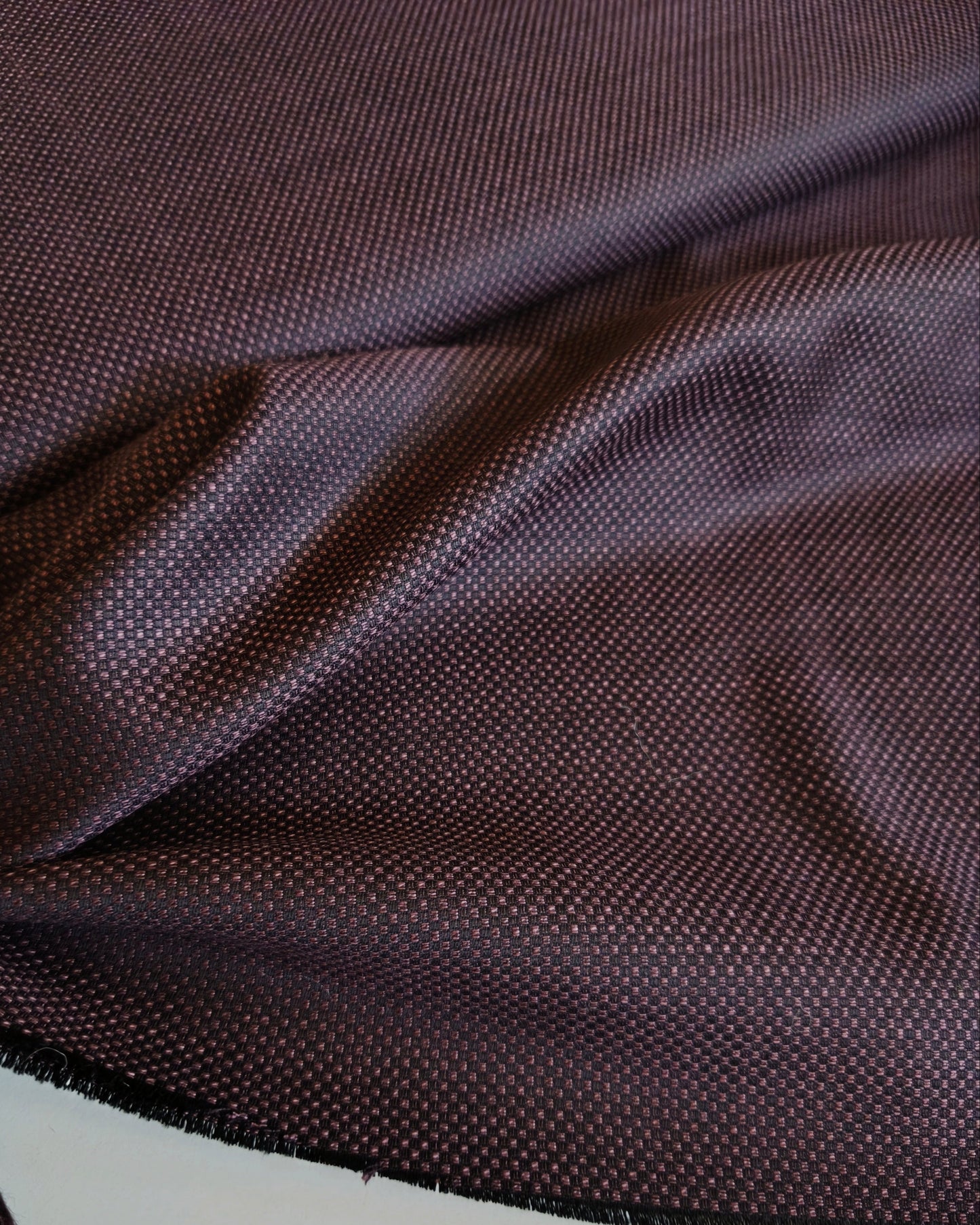 WOOL FABRIC BURGUNDY/BLACK - 627