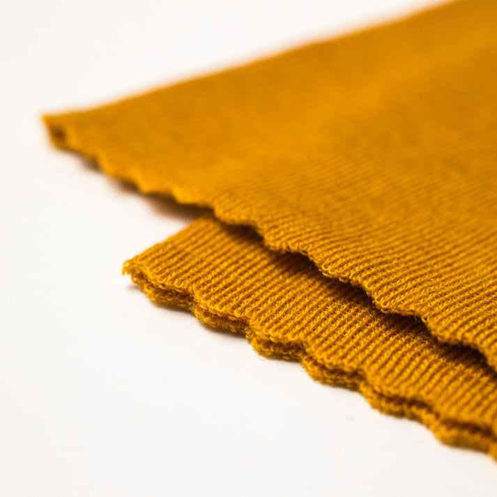 100% MERINO RIB KNIT FABRIC 180 GSM MUSTARD – Woolstock Fabrics