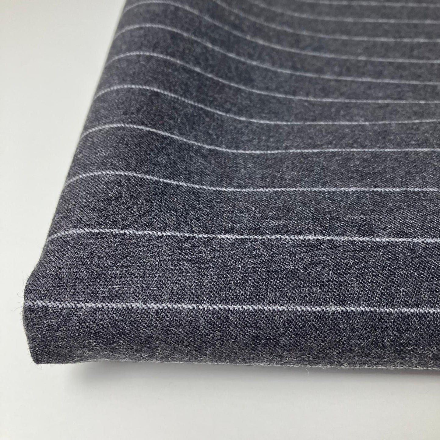 FABRIC 100% WOOL designers deadstock STRIPED GREY (TWK) 