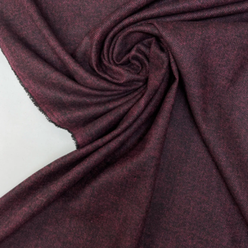 100% WOOL FABRIC WITH CASHMERE HERRINGBONE *FR 