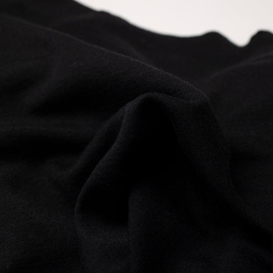 100% MERINO INTERLOCK BLACK