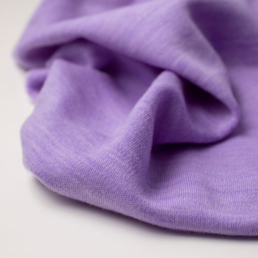 100% MERINO INTERLOCK LAVENDER MELANGE